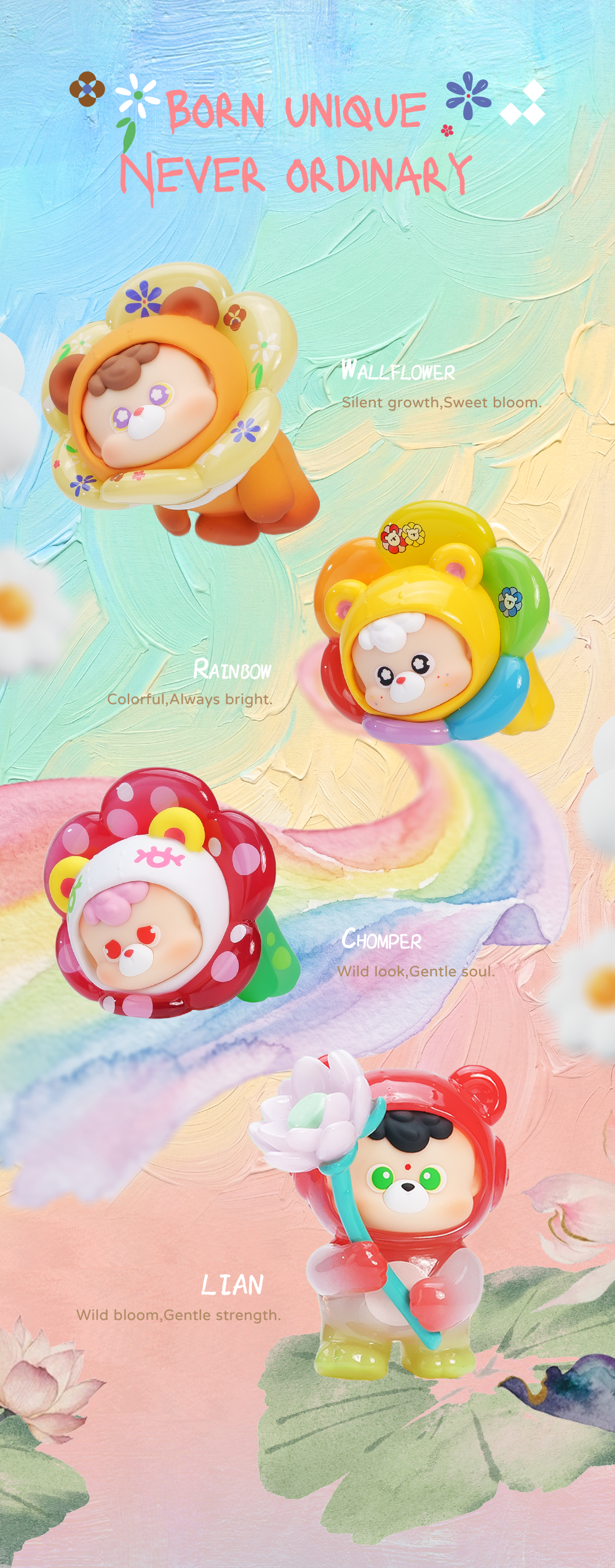 diudiu baby Flora Boom Series Blind Box Figures