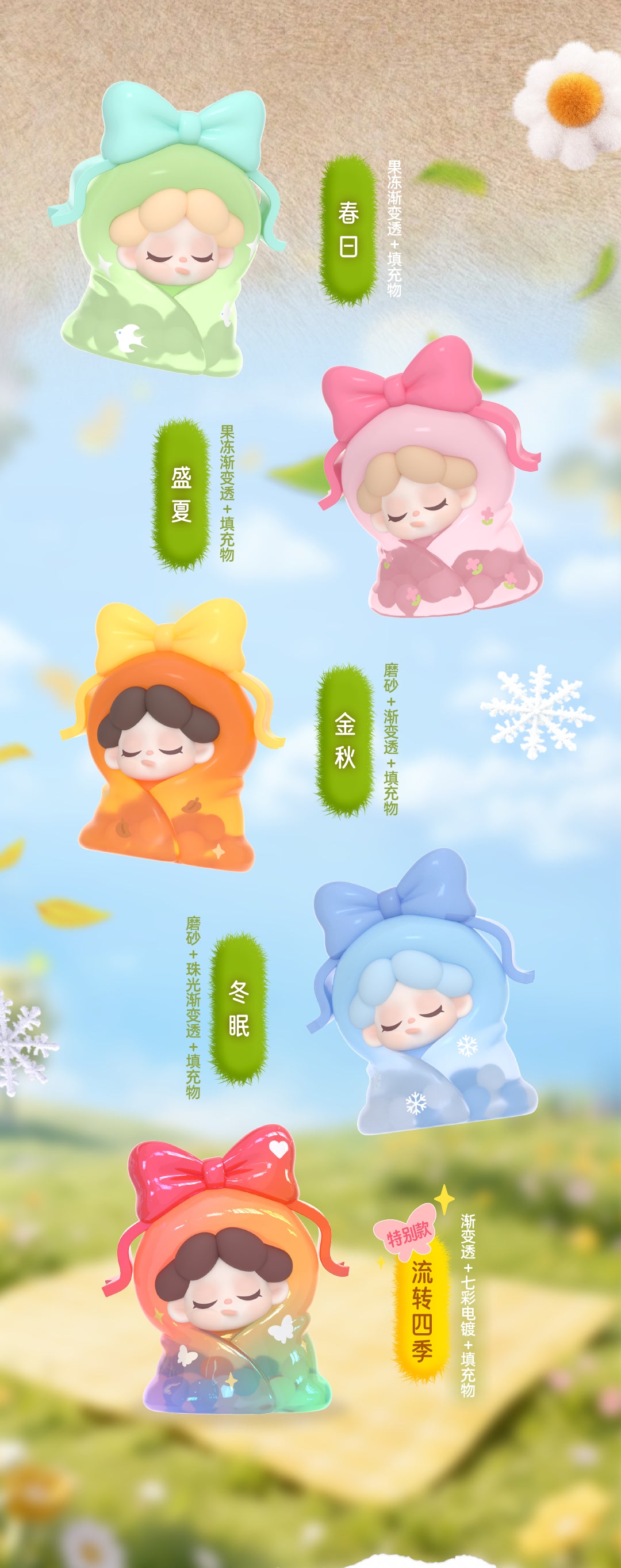 Wendy-My cozy bed series beans BLIND BOX Series Figures