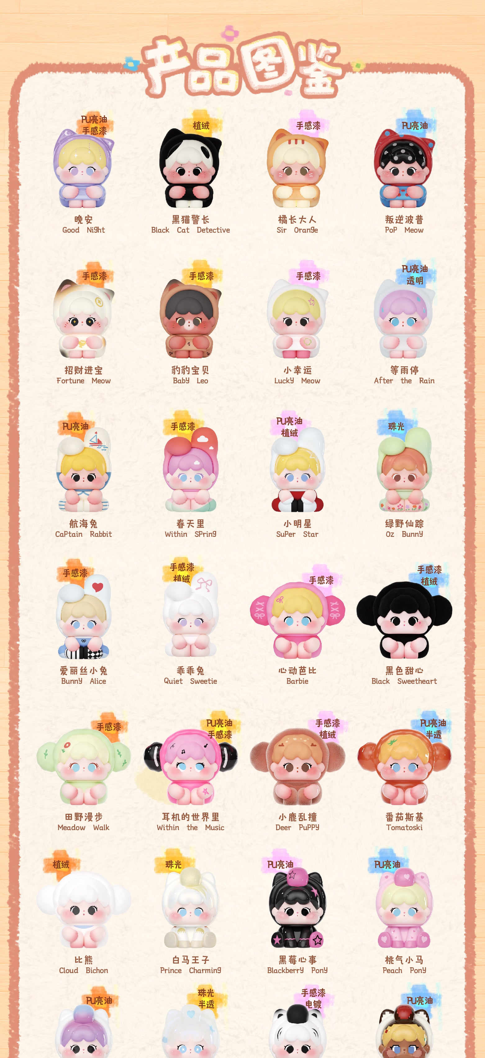 QOQO My Fur Baby Series Blind Box Figures