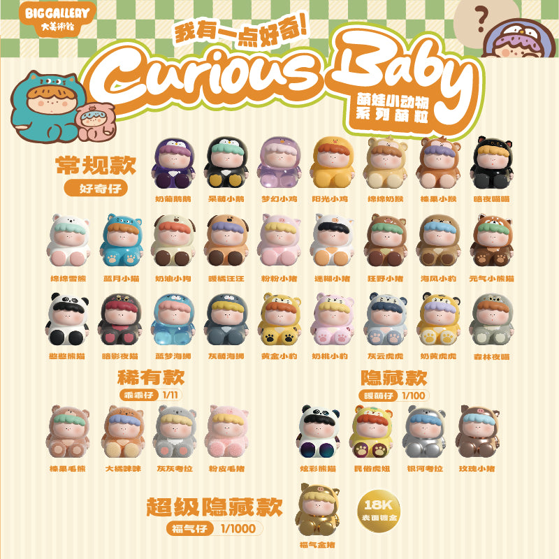 I'm a Little Curious Cute Animal Baby BLIND BOX Series Figures