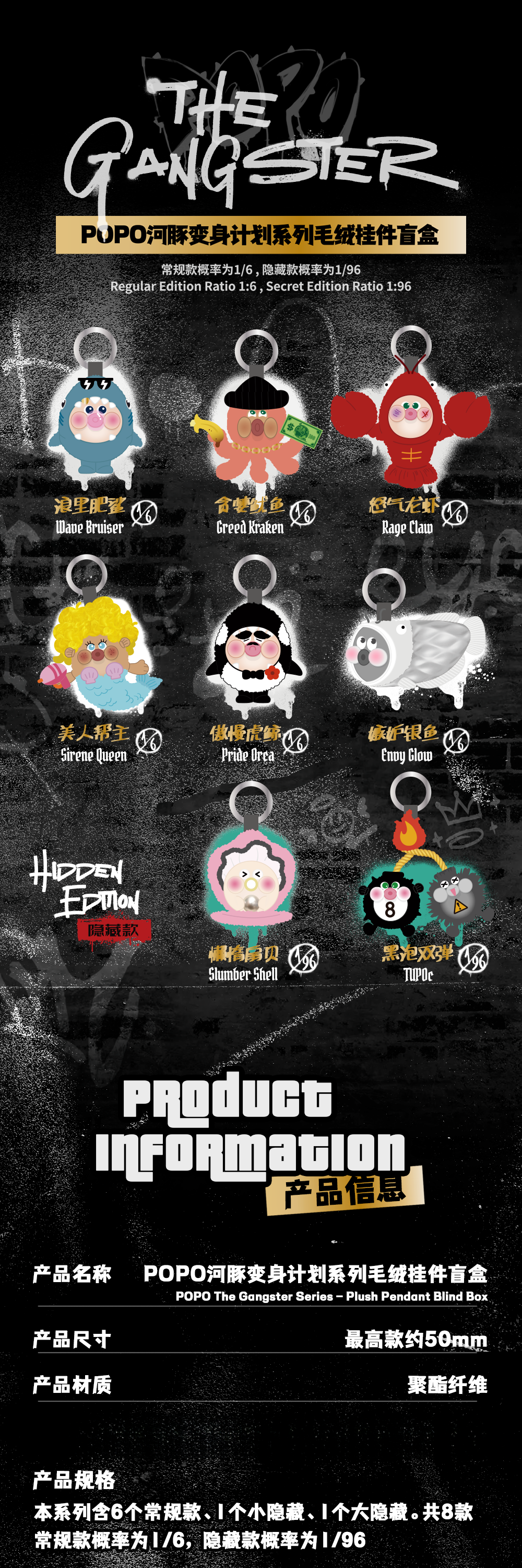 POPO The Gangster Series Plush Blind Box