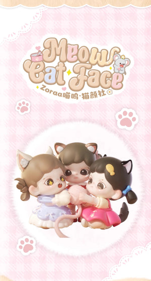 Zoraa Meow Cat Face mini BLIND BOX Series Figures