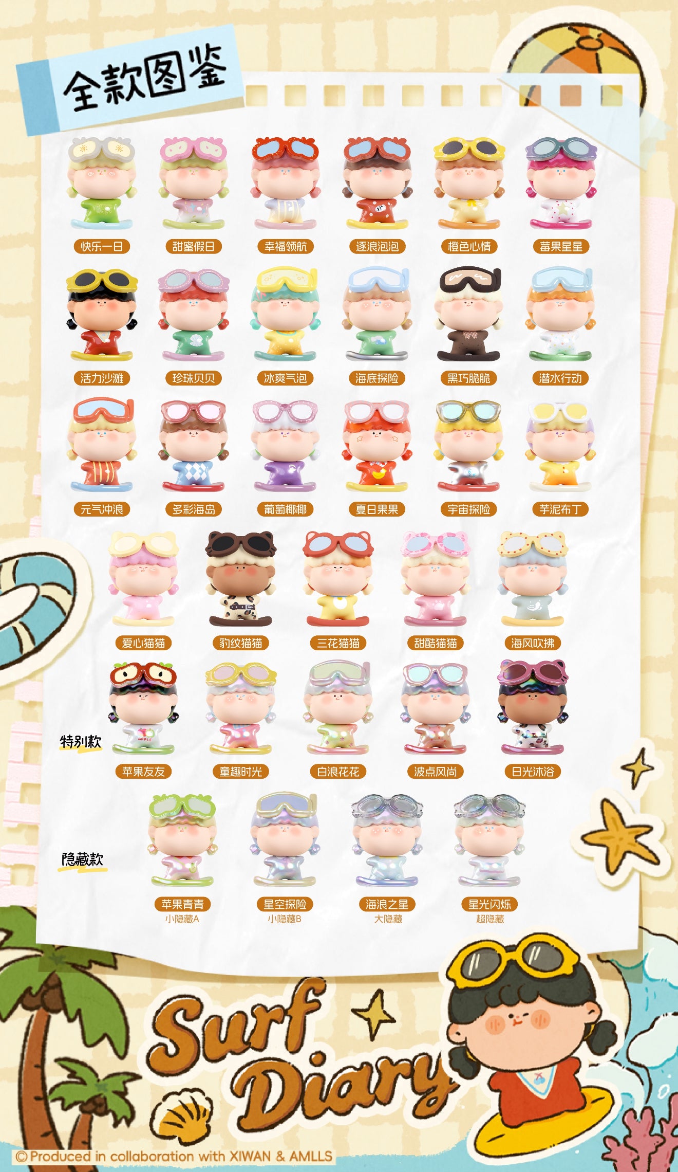 AMLLS Surf Diary Series Blind Box Figures